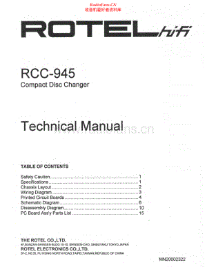 Rotel-RCC945-cd-sm 维修电路原理图.pdf