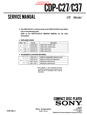 Sony-CDPC27-cd-sm 维修电路原理图.pdf