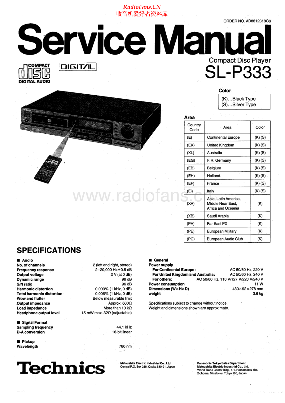 Technics-SLP333-cd-sm 维修电路原理图.pdf_第1页