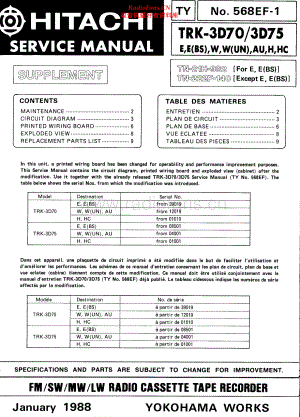 Hitachi-TRK3D70-pr-sm 维修电路原理图.pdf