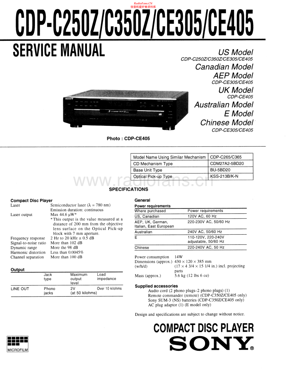 Sony-CDPC250Z-cd-sm 维修电路原理图.pdf_第1页