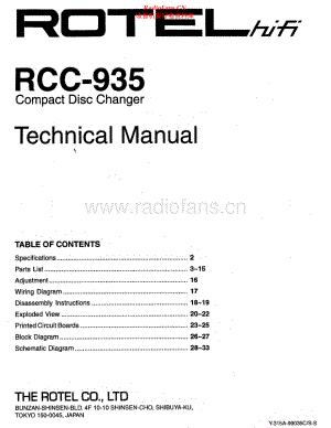 Rotel-RCC935-cd-sm 维修电路原理图.pdf