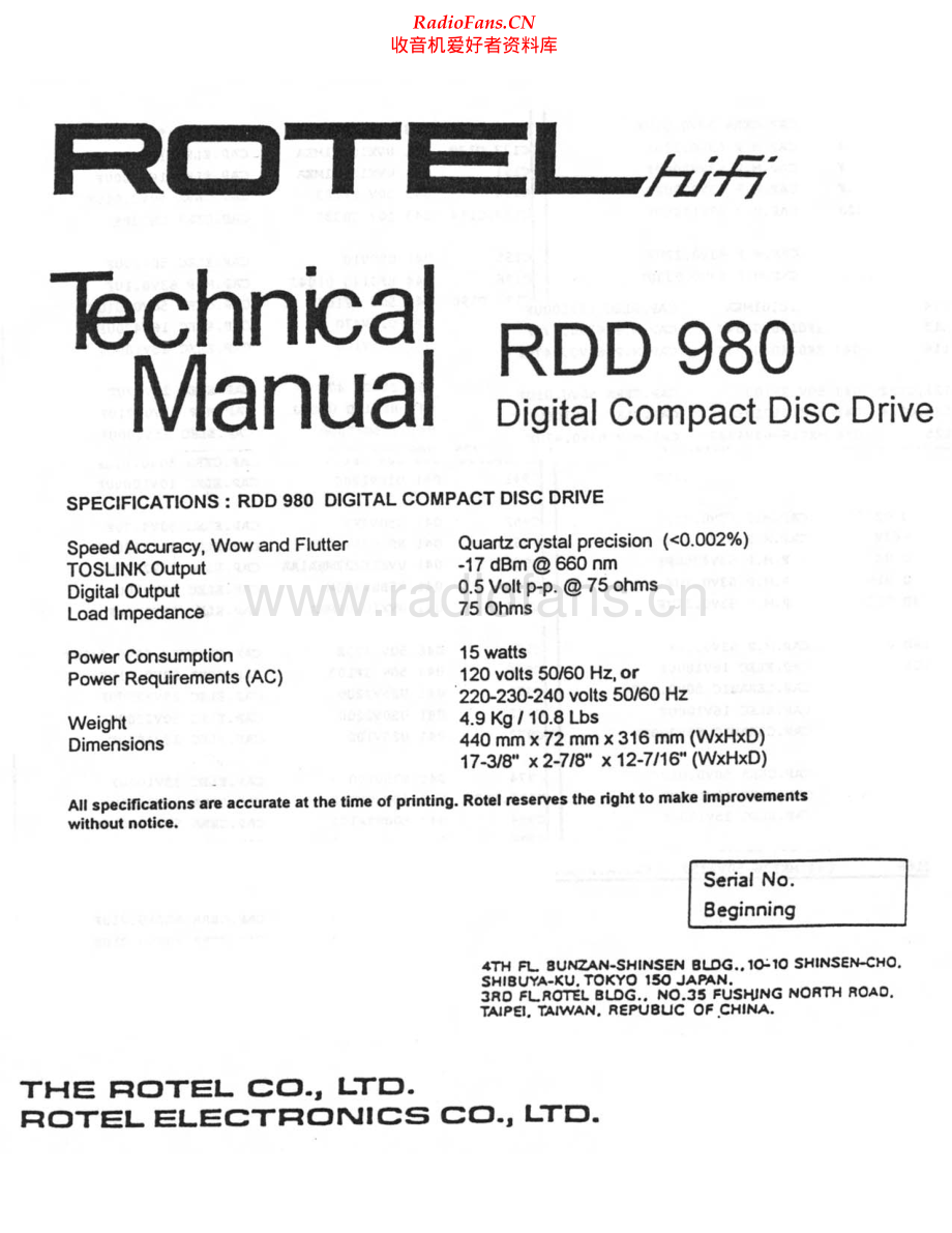 Rotel-RDD980-cd-sm 维修电路原理图.pdf_第1页