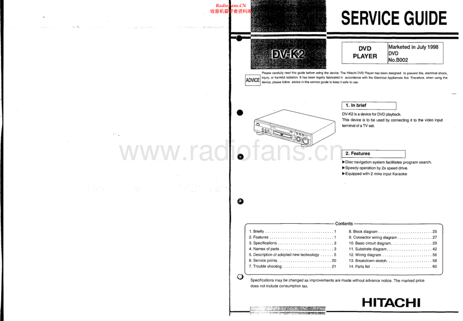Hitachi-DVK2-cd-sm 维修电路原理图.pdf_第1页