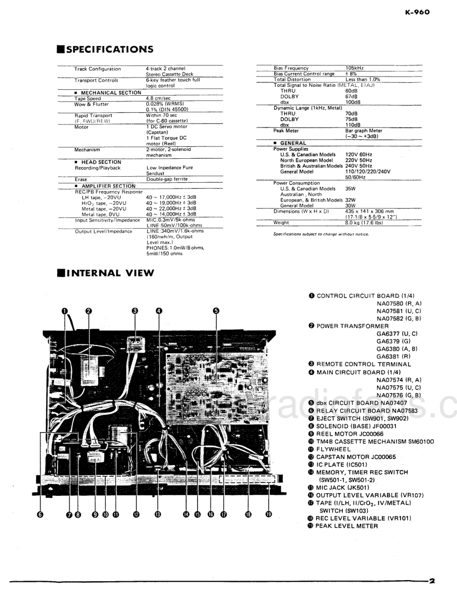 Yamaha-K960-tape-sm 维修电路原理图.pdf_第3页