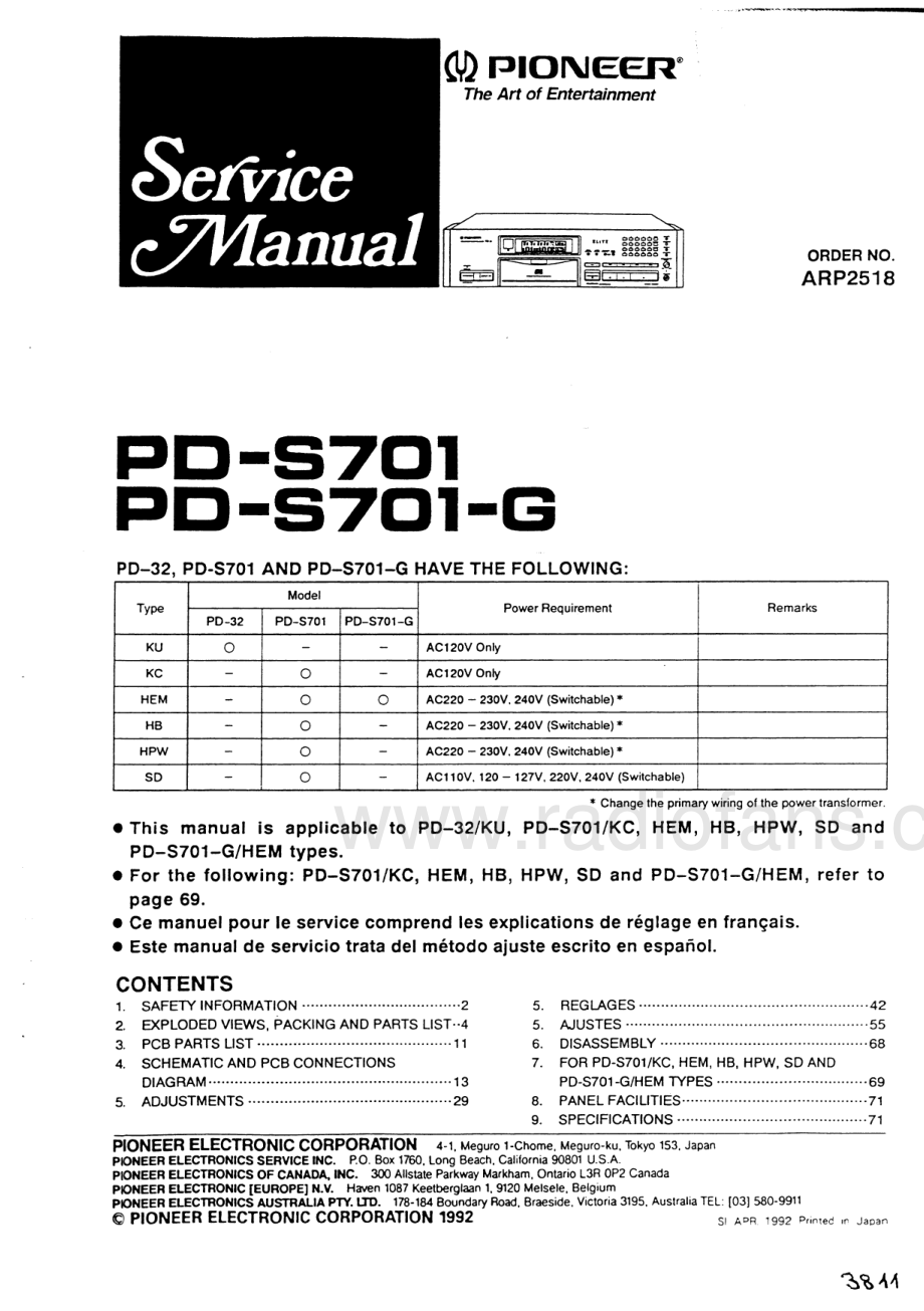 Pioneer-PDS701-cd-sm 维修电路原理图.pdf_第3页