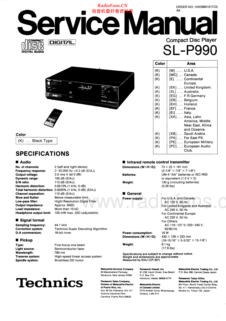 Technics-SLP990-cd-sm 维修电路原理图.pdf_第1页