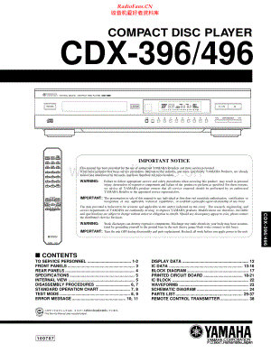 Yamaha-CDX396-cd-sm 维修电路原理图.pdf