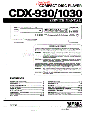 Yamaha-CDX930-cd-sm 维修电路原理图.pdf