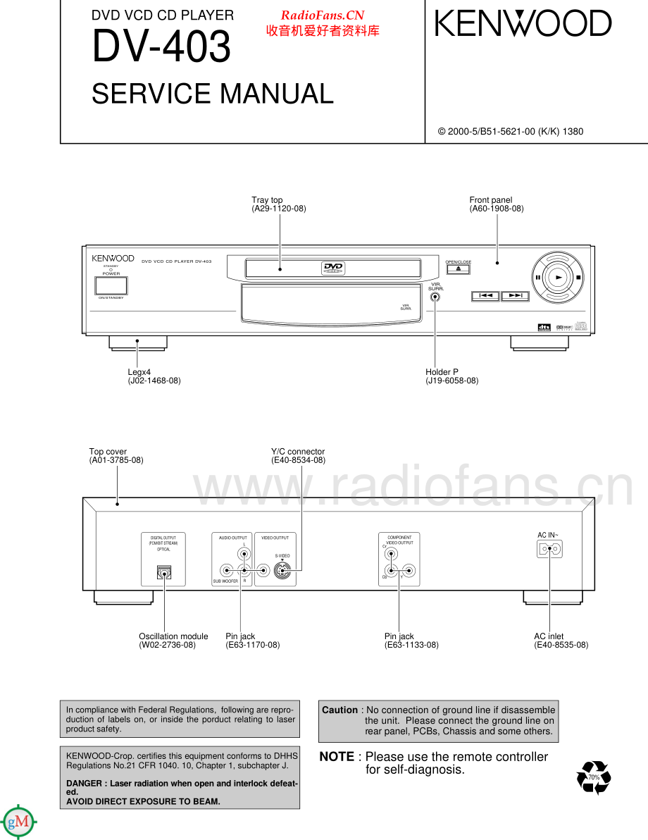 Kenwood-DV403-cd-sm 维修电路原理图.pdf_第1页