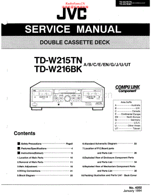 JVC-TDW216BK-tape-sm 维修电路原理图.pdf