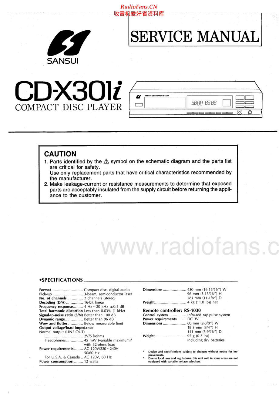 Sansui-CDX301i-cd-sm 维修电路原理图.pdf_第1页
