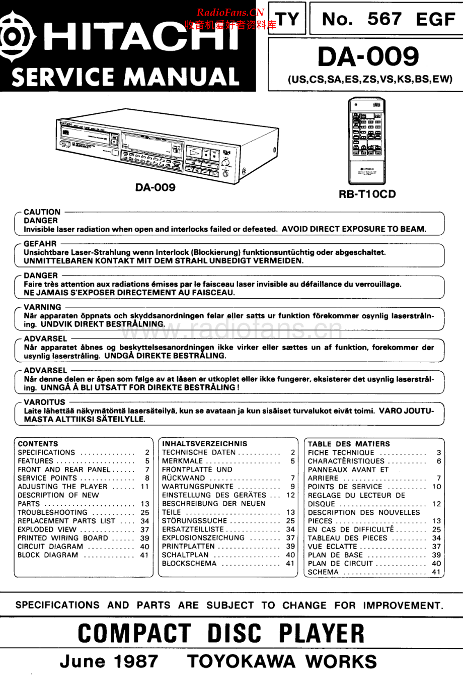 Hitachi-DA009-cd-sm 维修电路原理图.pdf_第1页