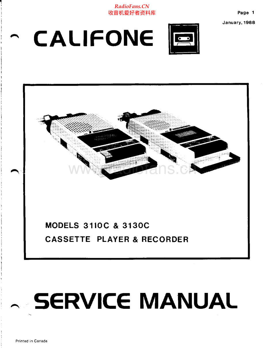 Califone-3130C-tape-sm维修电路原理图.pdf_第1页