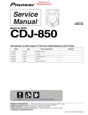 Pioneer-CDJ850-cd-sm 维修电路原理图.pdf