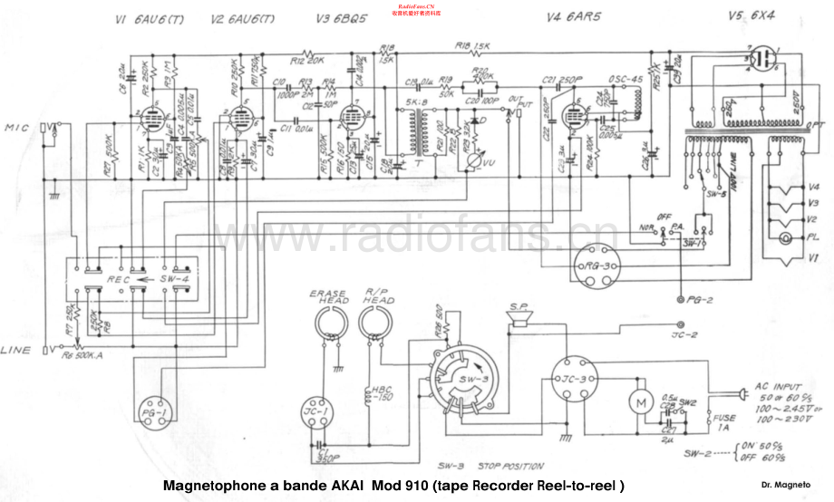 Akai-910-tape-sch维修电路原理图.pdf_第1页