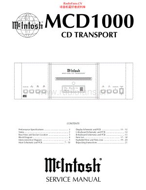 McIntosh-MCD1000-cd-sm 维修电路原理图.pdf