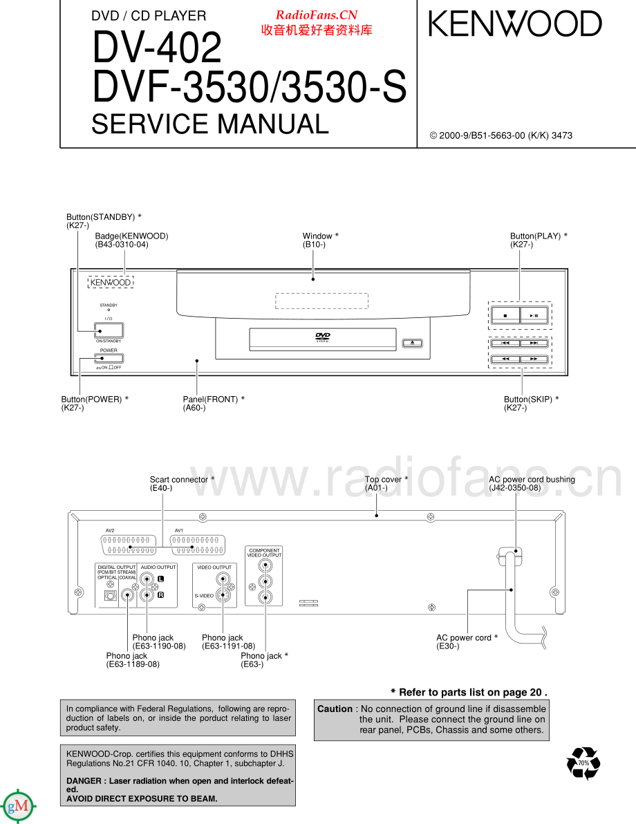 Kenwood-DV402-cd-sm 维修电路原理图.pdf_第1页