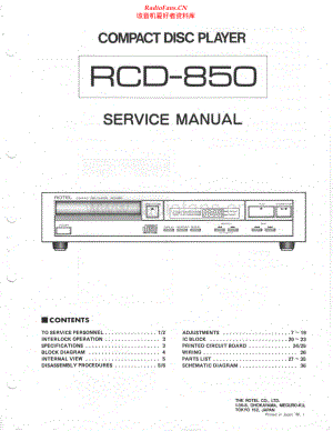 Rotel-RCD850-cd-sm 维修电路原理图.pdf
