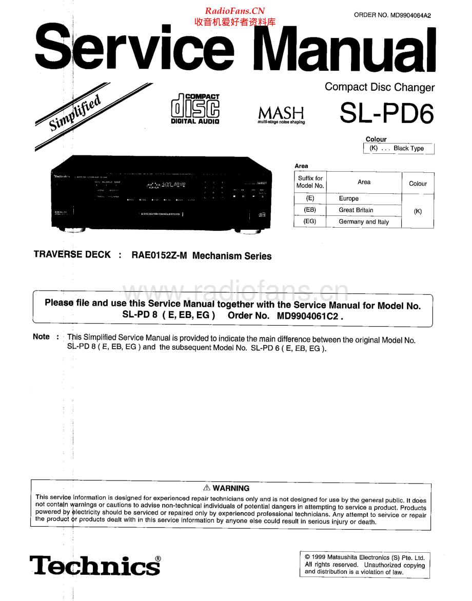 Technics-SLPD6-cd-ssm 维修电路原理图.pdf_第1页