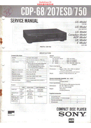 Sony-CDP207ESD-cd-sm 维修电路原理图.pdf