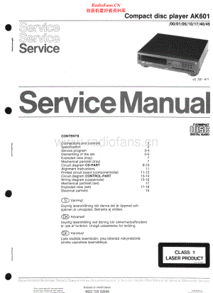 Philips-AK601-cd-sm 维修电路原理图.pdf