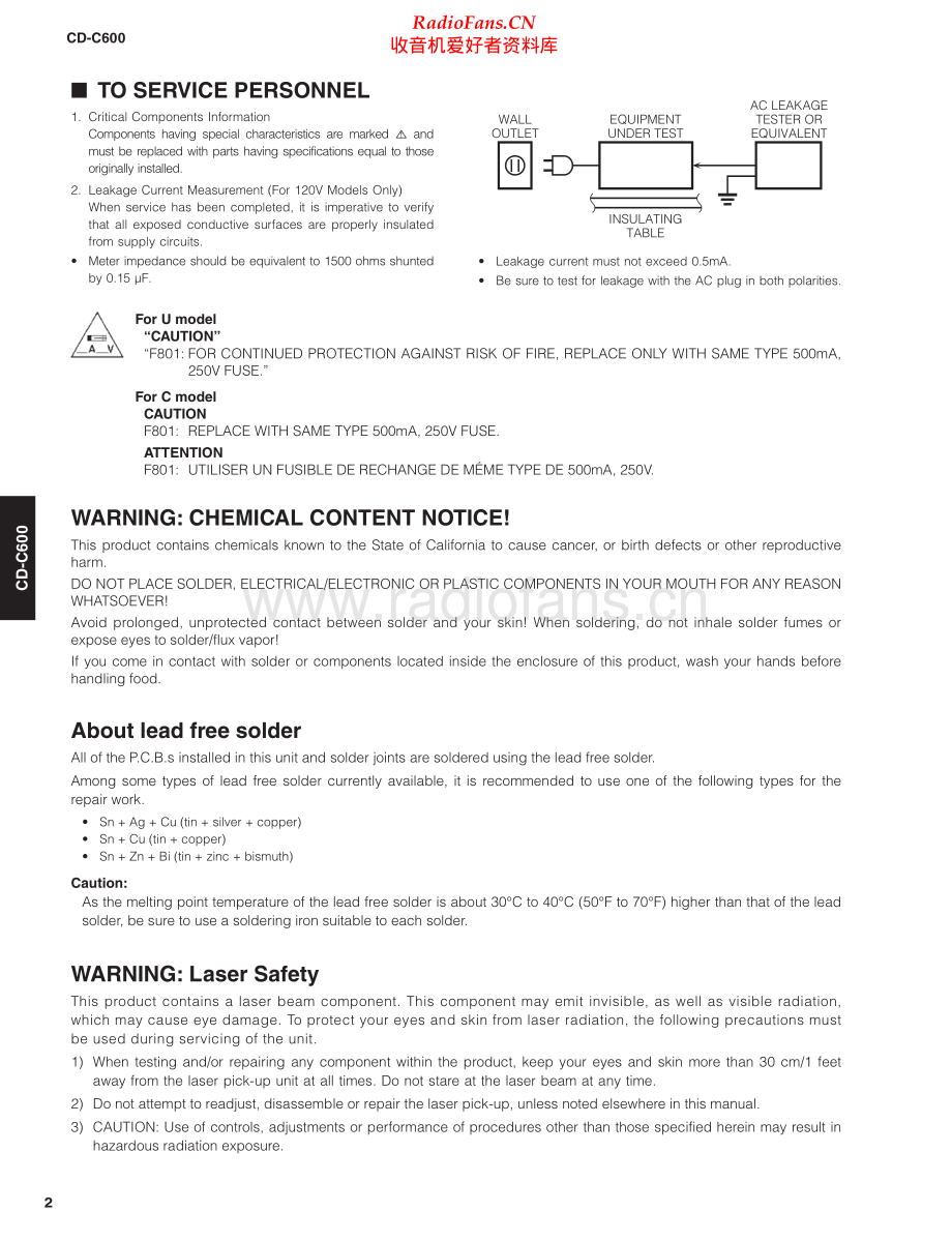 Yamaha-CDC600-cd-sm 维修电路原理图.pdf_第2页
