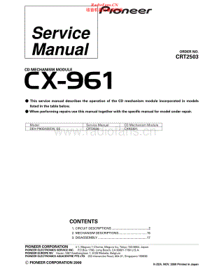 Pioneer-CX961-cdm-sm 维修电路原理图.pdf