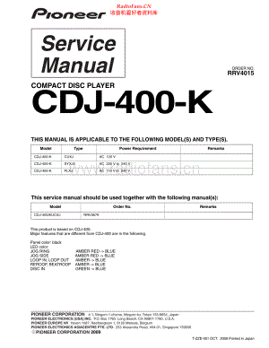 Pioneer-CDJ400K-cd-sup 维修电路原理图.pdf