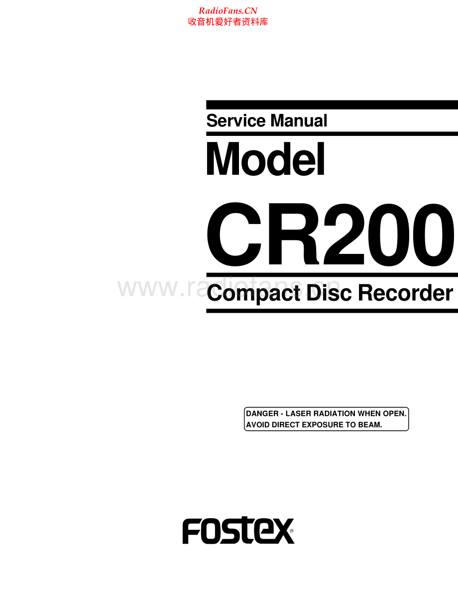 Fostex-CR200-cd-sm维修电路原理图.pdf_第1页