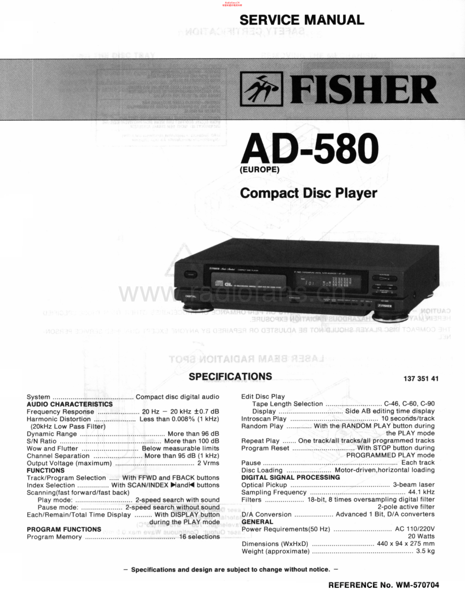 Fisher-AD580-cd-sch维修电路原理图.pdf_第1页