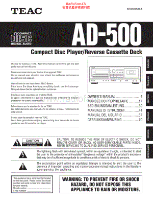 Teac-AD500-cd-sm 维修电路原理图.pdf