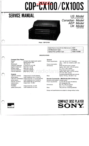 Sony-CDPCX100S-cd-sm 维修电路原理图.pdf