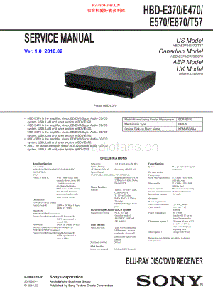 Sony-HBDE470-cd-sm 维修电路原理图.pdf
