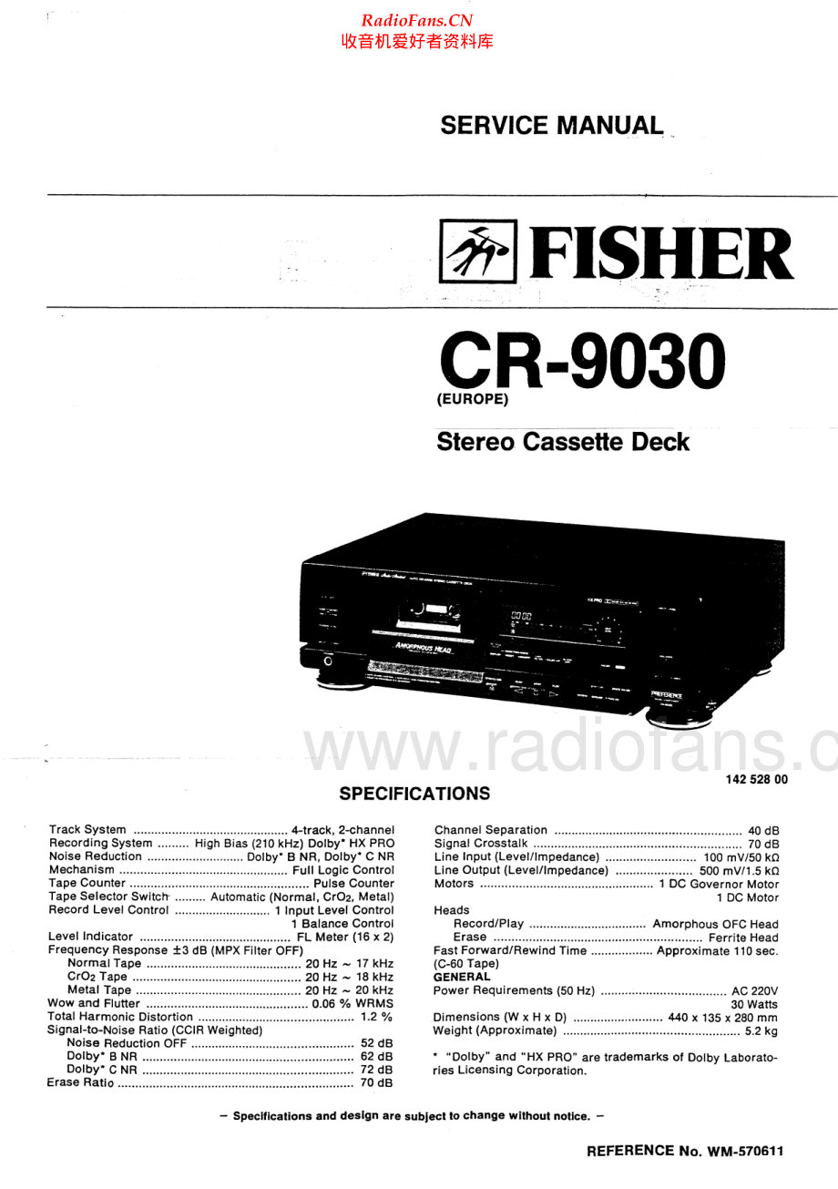 Fisher-CR9030-tape-sm维修电路原理图.pdf_第1页