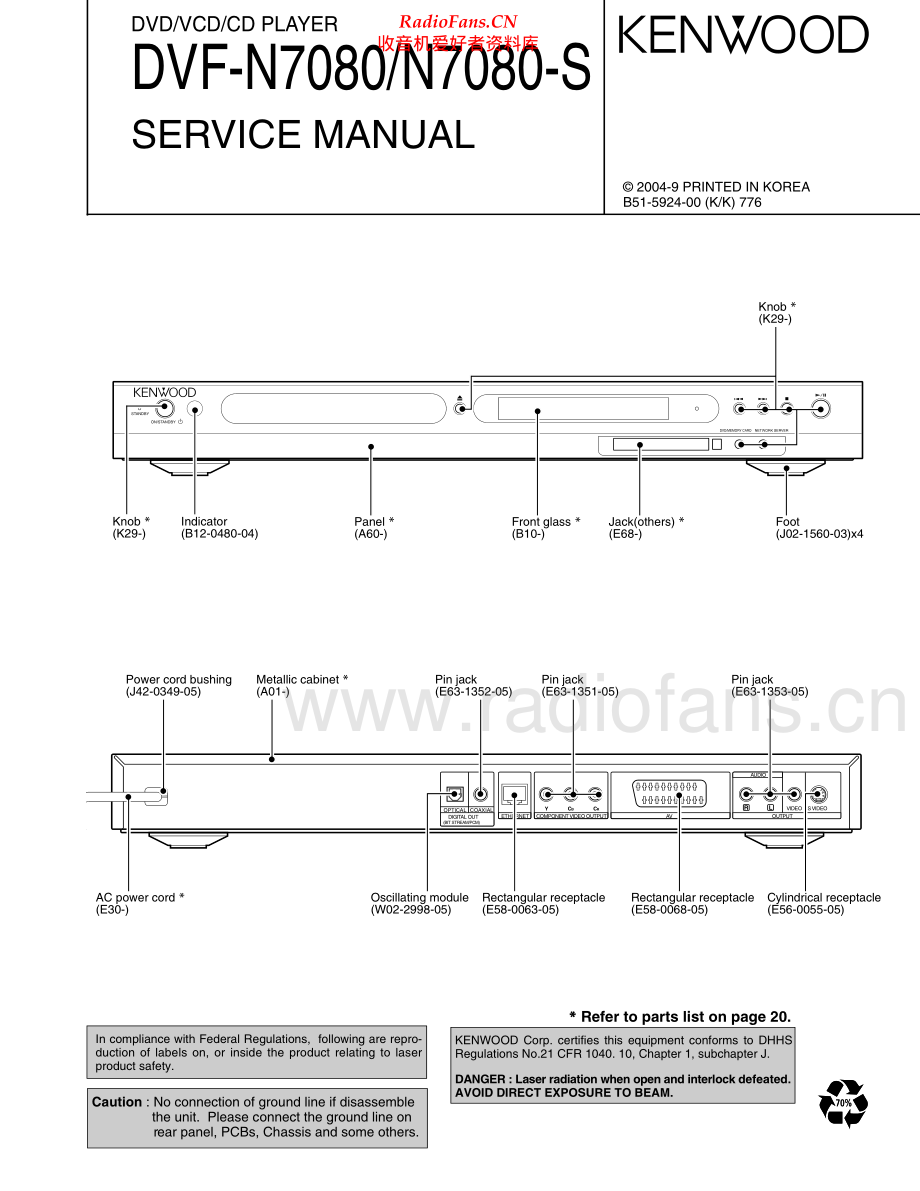 Kenwood-DVFN7080-cd-sm 维修电路原理图.pdf_第1页