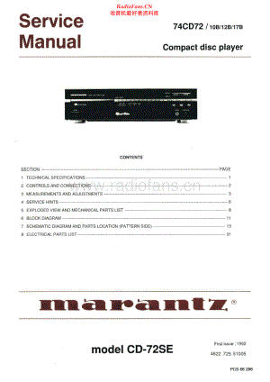 Marantz-CD72SE-cd-sm 维修电路原理图.pdf