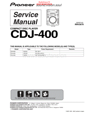 Pioneer-CDJ400-cd-sm 维修电路原理图.pdf