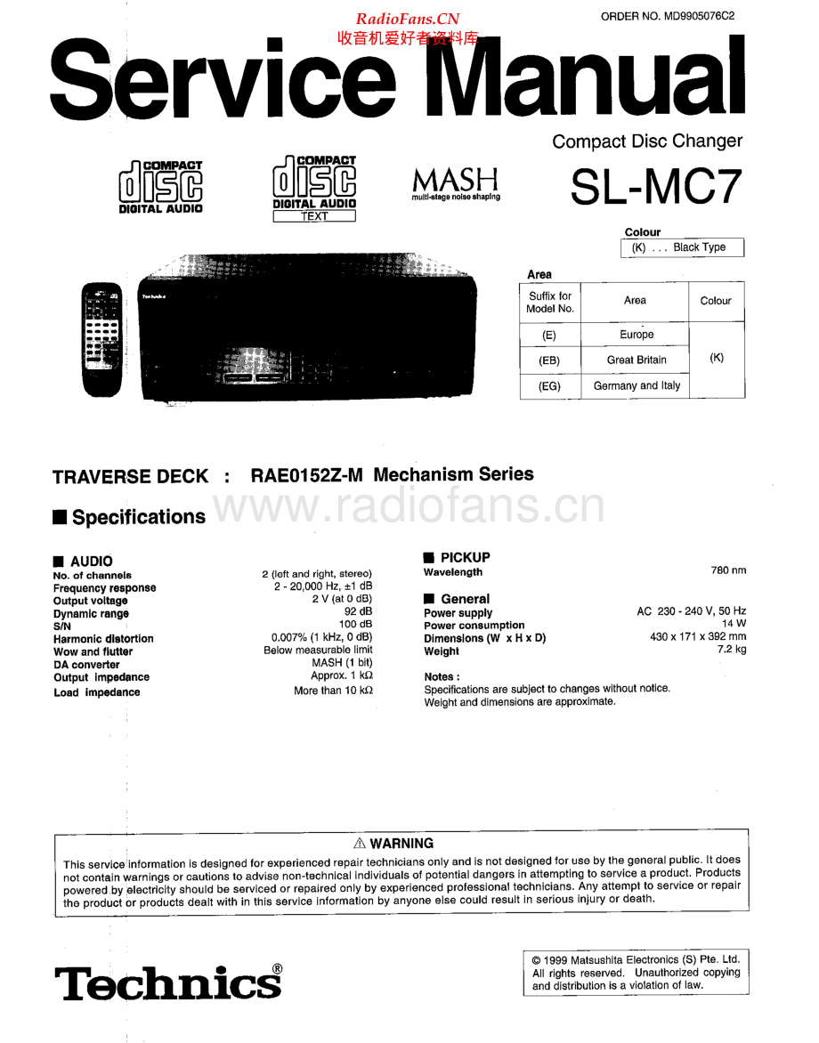 Technics-SLMC7-cd-sm 维修电路原理图.pdf_第1页