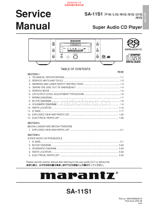 Marantz-SA11S1-sacd-sm 维修电路原理图.pdf