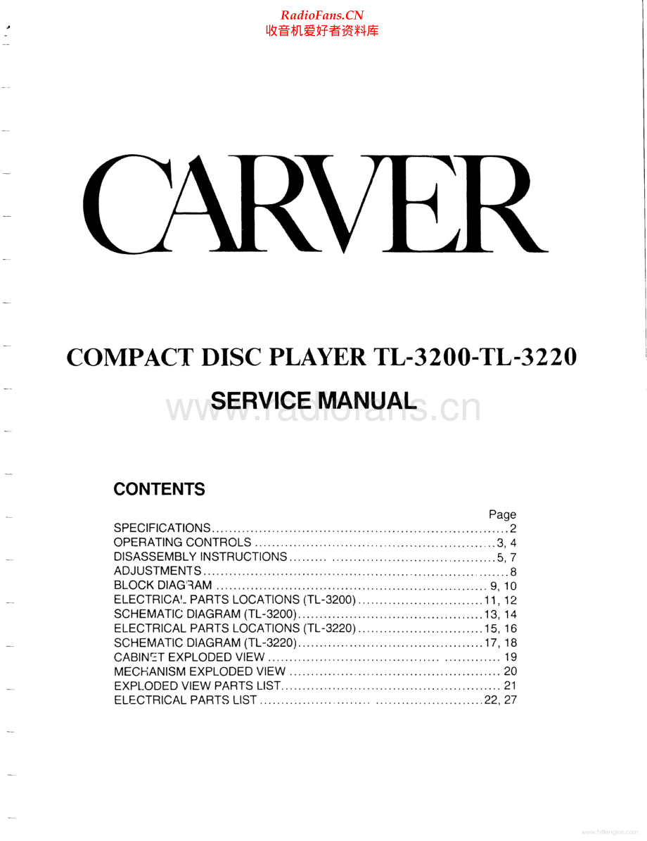 Carver-TL3220-cd-sm维修电路原理图.pdf_第1页