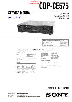 Sony-CDPCE575-cd-sm 维修电路原理图.pdf