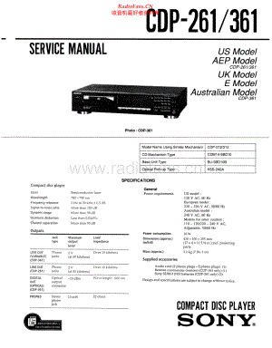 Sony-CDP261-cd-sm 维修电路原理图.pdf