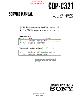 Sony-CDPC321-cd-sm 维修电路原理图.pdf