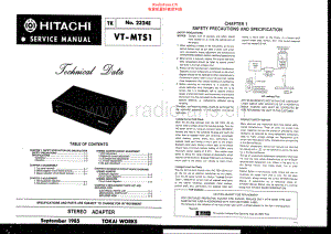Hitachi-VTMTS1-sa-sm 维修电路原理图.pdf