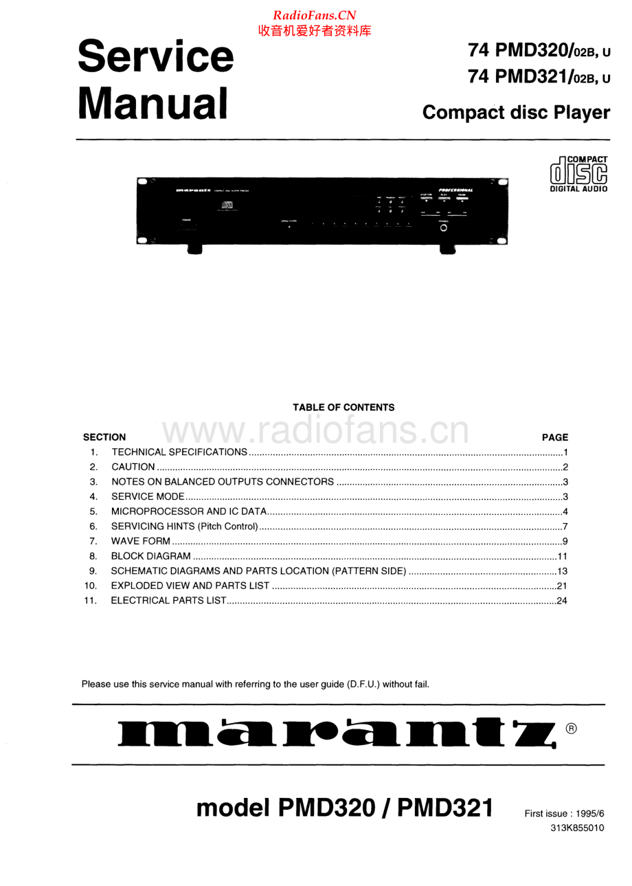 Marantz-PMD321-cd-sm 维修电路原理图.pdf_第1页