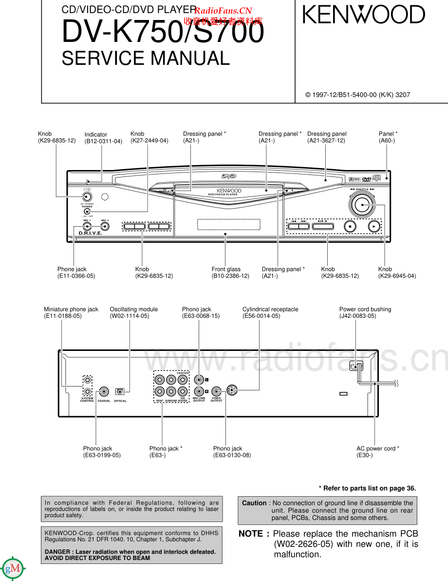 Kenwood-DVK750-cd-sm 维修电路原理图.pdf_第1页