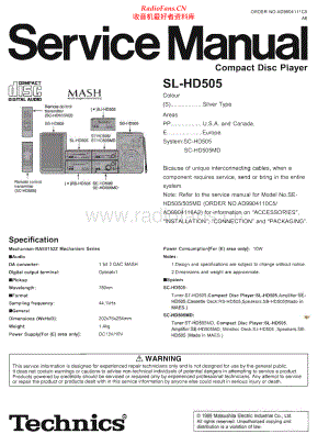 Technics-SLHD505-cd-sm 维修电路原理图.pdf