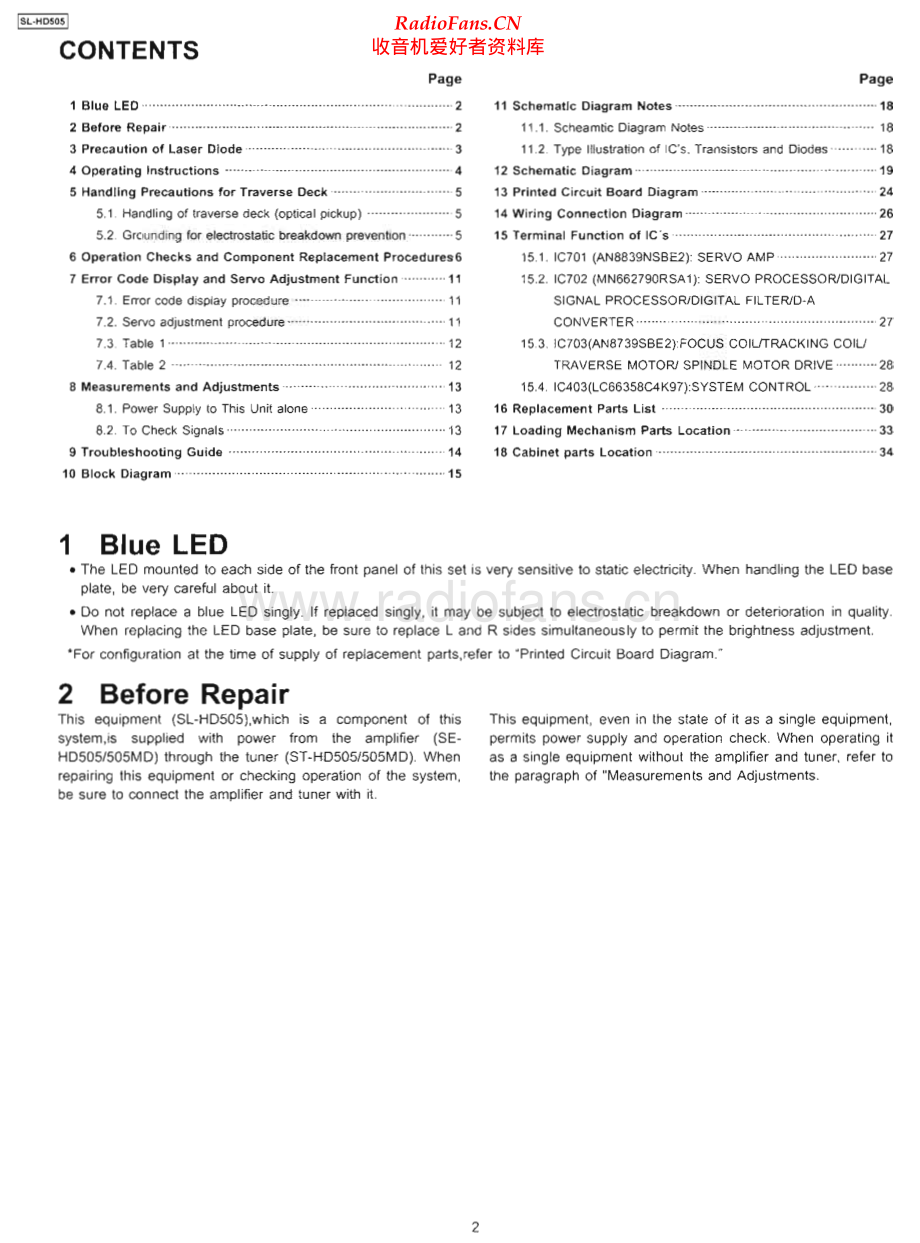 Technics-SLHD505-cd-sm 维修电路原理图.pdf_第2页