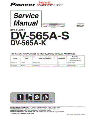 Pioneer-DV565A-dvd-sm 维修电路原理图.pdf